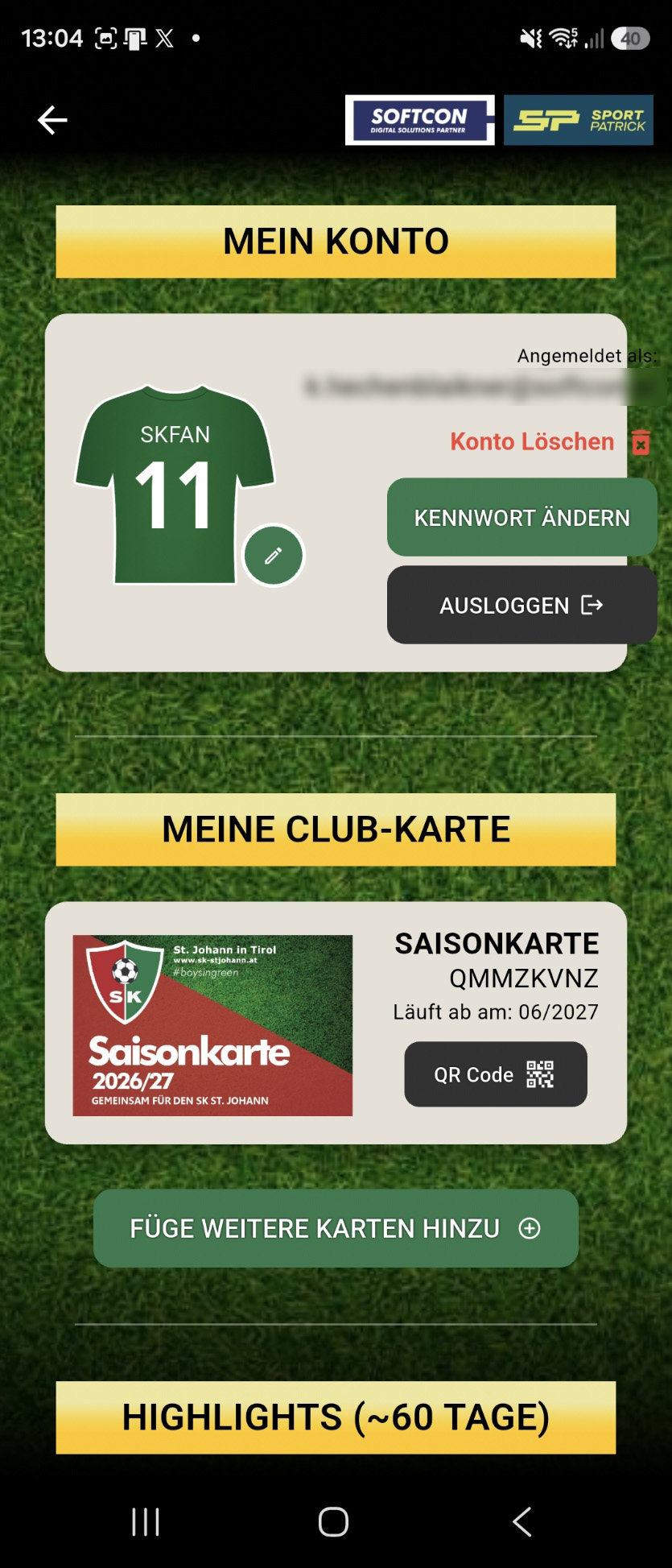 App Saisonkarte hinzugefügt